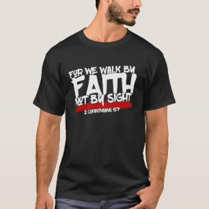 J4L Men's Short Sleeve We Walk by Faith Not by Si T-Shirt