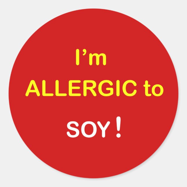 j5 - I'm Allergic - SOY. Classic Round Sticker (Front)