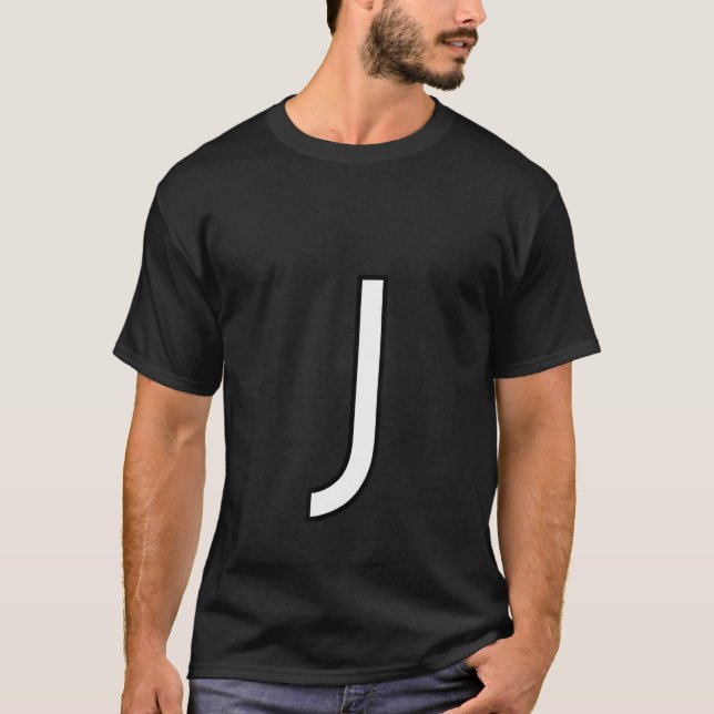 J Alphabet letter capital uppercase word number ma T-Shirt (Front)