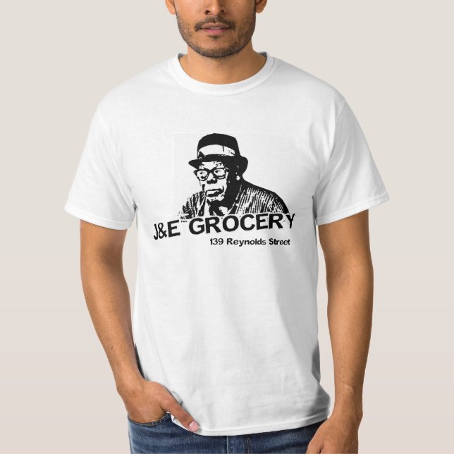 J and E Grocery - 139 Reynolds St. Dude T-Shirt (Front)