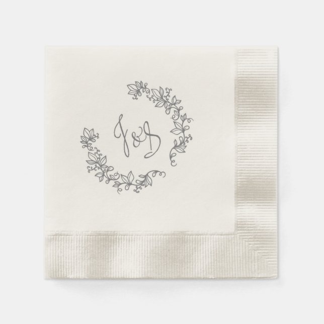 J and S elegant barn wedding Napkin (Front)