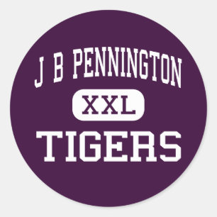J B Pennington - Tigers - High - Blountsville Classic Round Sticker