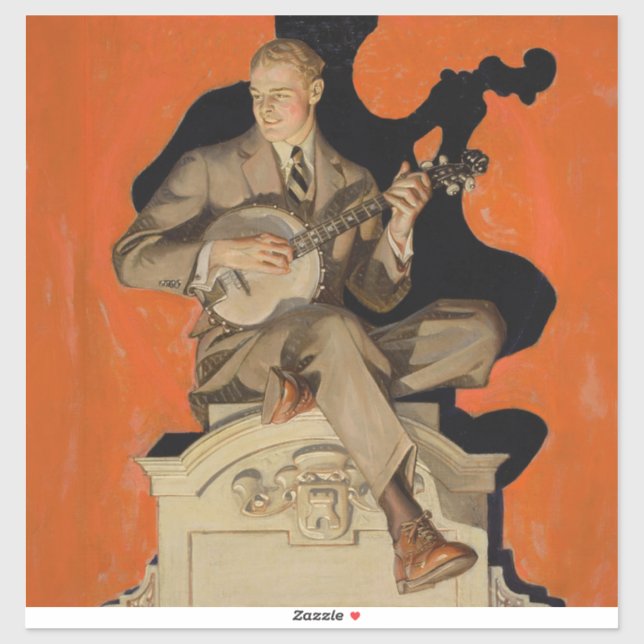 J.C. Leyendecker Banjo Player 1920 Art Deco Art (Sheet)