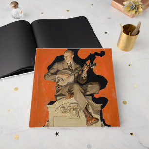 J.C. Leyendecker Banjo Player 1920 Art Deco Art Guest Book