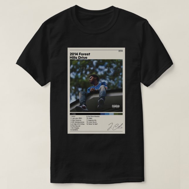 J Cole Poster  2014 Forest Hills Drive Poster  J C T-Shirt (Design Front)
