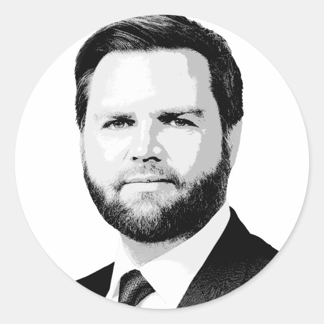 J.D. VANCE CLASSIC ROUND STICKER (Front)