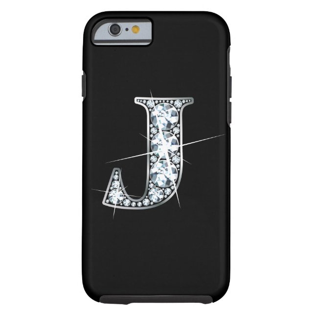 J Faux-"Diamond Bling" Case-Mate iPhone Case (Back)