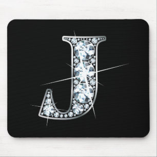 "J" Faux-"Diamond Bling" Mousepad