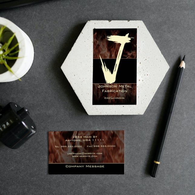 J Flame Monogram Business Card (J Flame Monogram Business Card)