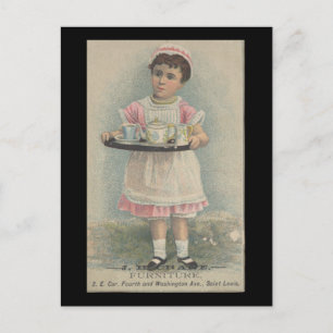 J.H. Crane Furniture Young Girl with Serving Tray Postcard