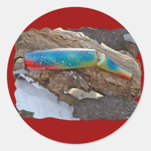 J & H "WIG LIT" Vintage Saltwater Lure Items Classic Round Sticker