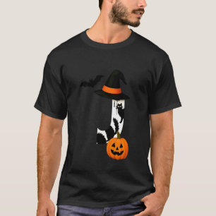 J Halloween Witch Hat Black Cat Pumpkin Bat T-Shirt