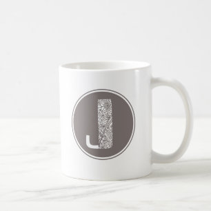 J Initial Floral Monogram Coffee Mug