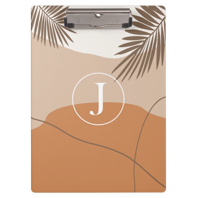 J - Initial Monogram Letter J Abstract Design Clipboard (Front)
