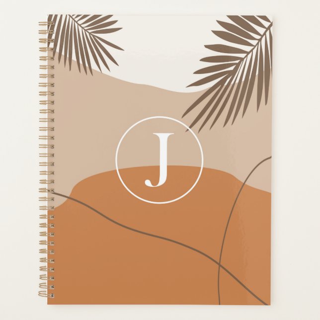 J - Initial Monogram Letter J Abstract Design Planner (Front)
