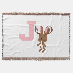 J is for Jackalope Throw Blanket