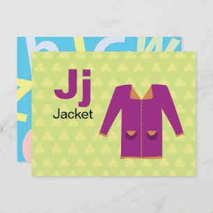 J is for Jacket - Alphabet Flash Card