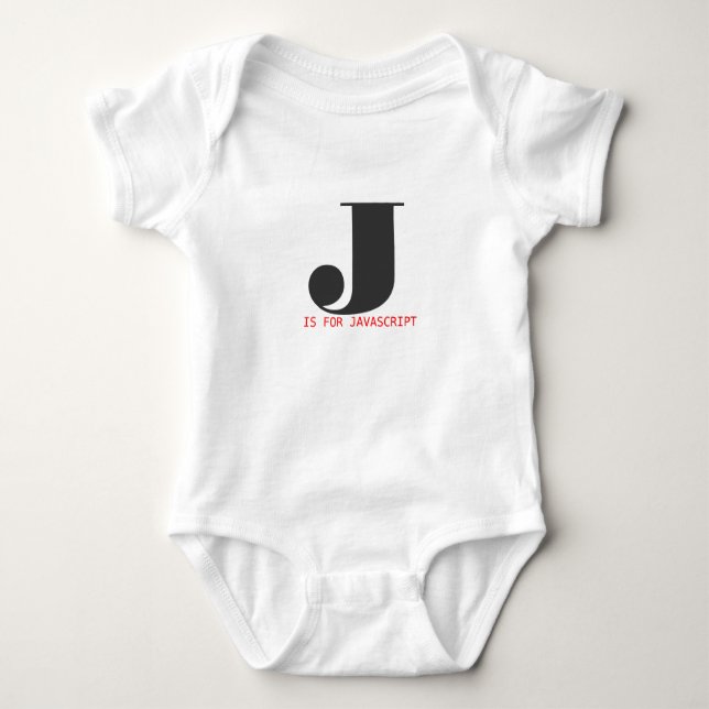 J is for Javascript Baby Bodysuit (Front)