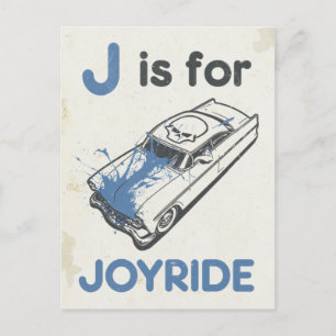 J is for Joyride Postcard