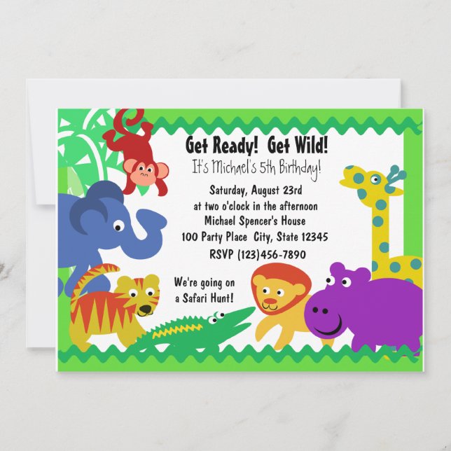 J is for Jungle Invitation (Front)