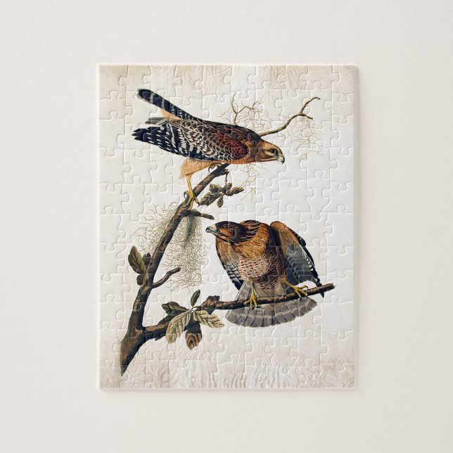 J.J. Audubon (Red Shouldered Hawk) (1829) Jigsaw Puzzle (Vertical)