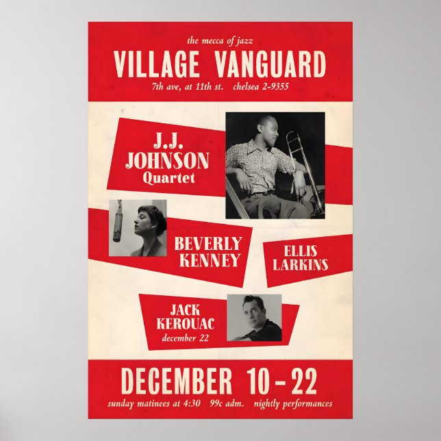 J.J. Johnson - Beverly Kenney - Jack Kerouac jazz Poster (Front)