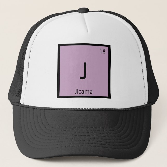 J - Jicama Vegetable Chemistry Periodic Table Trucker Hat (Front)