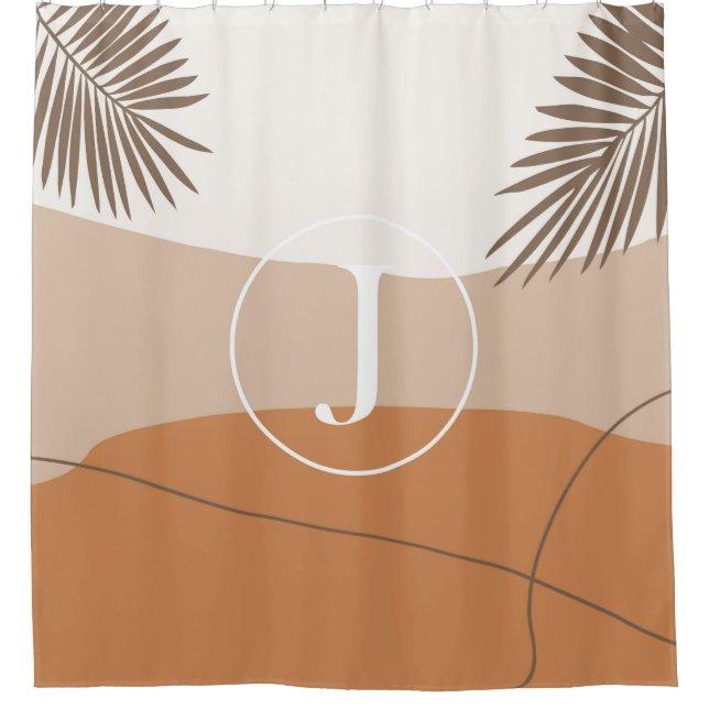 J - Jnitial Monogram Letter J Abstract Design Shower Curtain (Front)