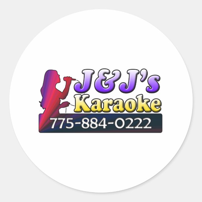 J&J's Karaoke Classic Round Sticker (Front)
