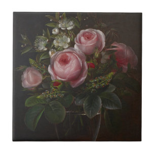 J.L. Jensen - Roses and Tree Anemones in a ... Ceramic Tile