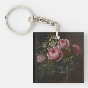 J.L. Jensen - Roses and Tree Anemones in a ... Key Ring