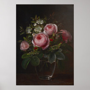 J.L. Jensen - Roses and Tree Anemones in a ... Poster