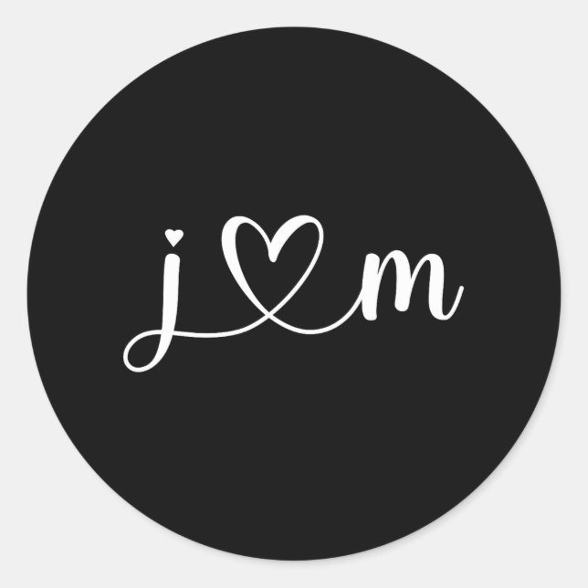 J Love M Bride Boyfriend And Girlfriend J Letter A Classic Round Sticker (Front)