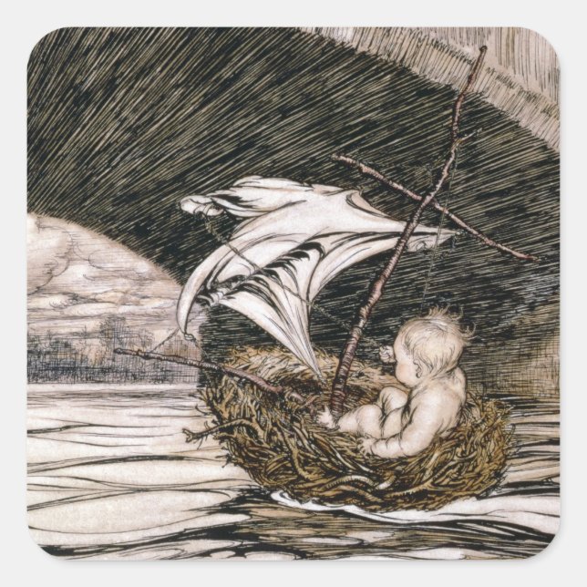 J.M. Barrie | 'He Passed Under the Bridge and Came Square Sticker (Front)