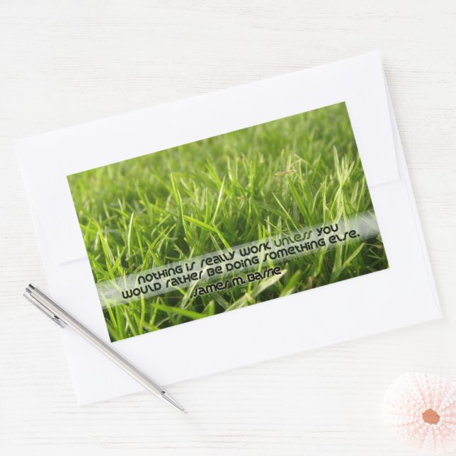 J.M. Barrie Inspirational Quote "Work" Rectangular Sticker (Envelope)