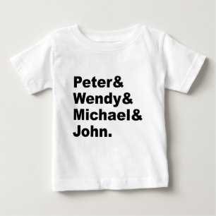 J.M. Barrie's Peter Pan   Peter Wendy Michael John Baby T-Shirt
