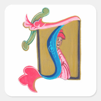 J - MINIATURE SQUARE STICKER