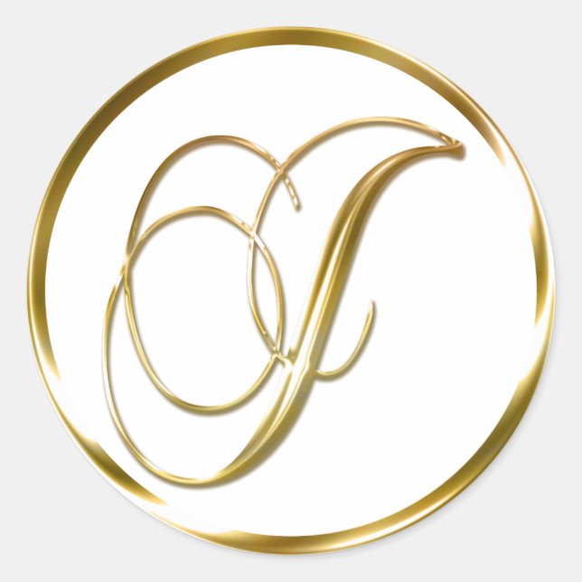 J Monogram Faux Gold Envelope Or Favour Seal (Front)