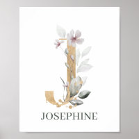 J Monogram Floral Personalised
