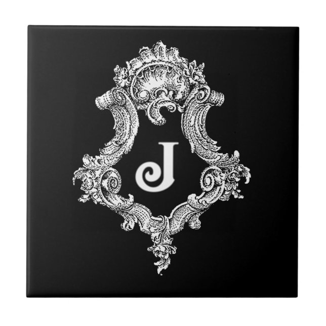 J Monogram Initial Tile (Front)