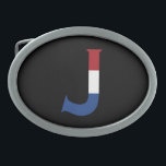 J Monogram overlaid on NLD Flag on bk bbcnt Belt Buckle<br><div class="desc">J Monogram overlaid on The Netherlands Flag on black belt buckle

Design © Trinkets and Things 2022 - AHP Design. All Rights Reserved.</div>