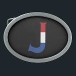 J Monogram overlaid on NLD Flag on bk bbcnt Belt Buckle<br><div class="desc">J Monogram overlaid on The Netherlands Flag on black belt buckle

Design © Trinkets and Things 2022 - AHP Design. All Rights Reserved.</div>