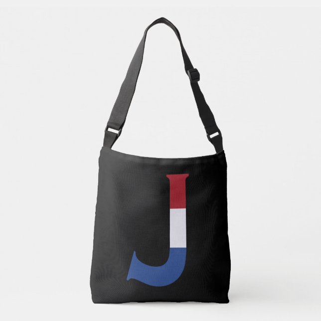 J Monogram overlaid on NLD Flag on bk cbbcnt Crossbody Bag (Front)