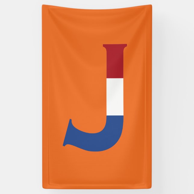 J Monogram overlaid on NLD flag on or bnrcnt Banner (Vertical)
