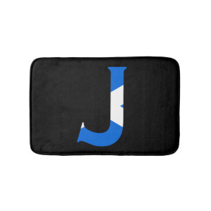 J Monogram overlaid on Scottish Flag bmcnt Bath Mat