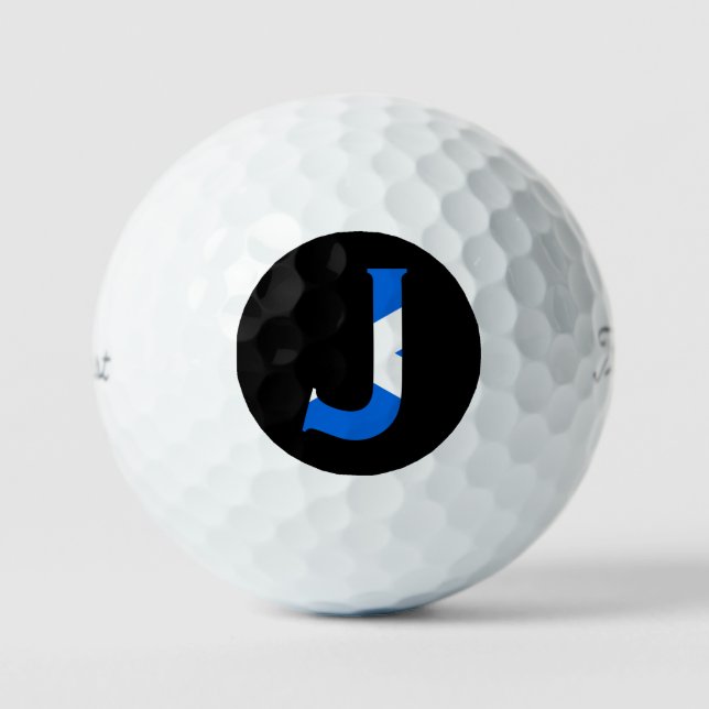 J Monogram overlaid on Scottish Flag tpv1 gbcnt Golf Balls (Front)