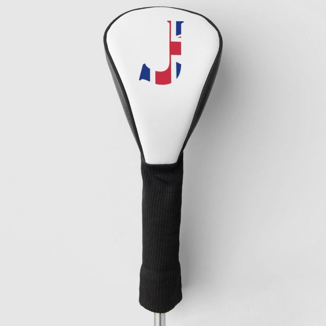 J Monogram overlaid on Union Jack Flag dccnt Golf Head Cover (Front)