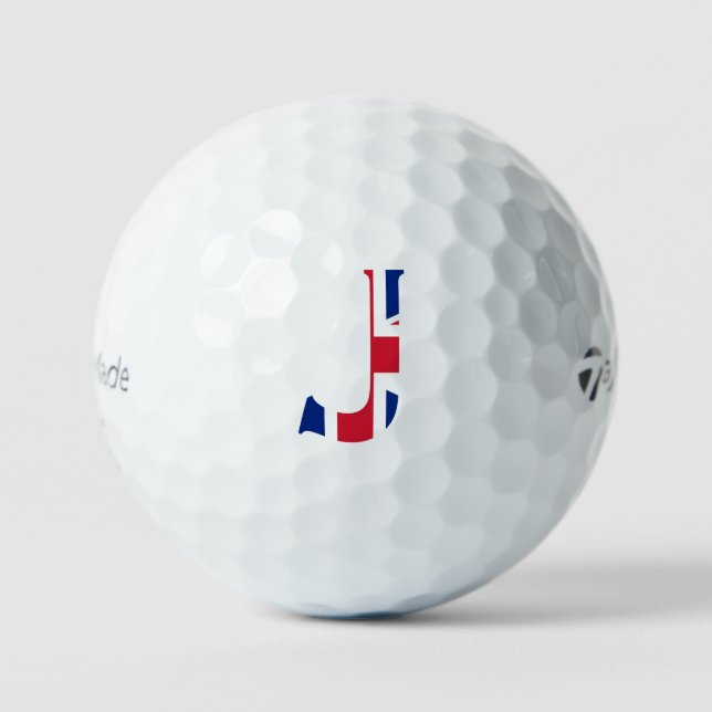 J Monogram overlaid on Union Jack Flag tmtp5 gbcn Golf Balls (Front)