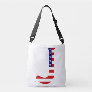 J Monogram overlaid on USA Flag cbbcnt Crossbody Bag