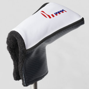 J Monogram overlaid on USA Flag pccn Golf Head Cover